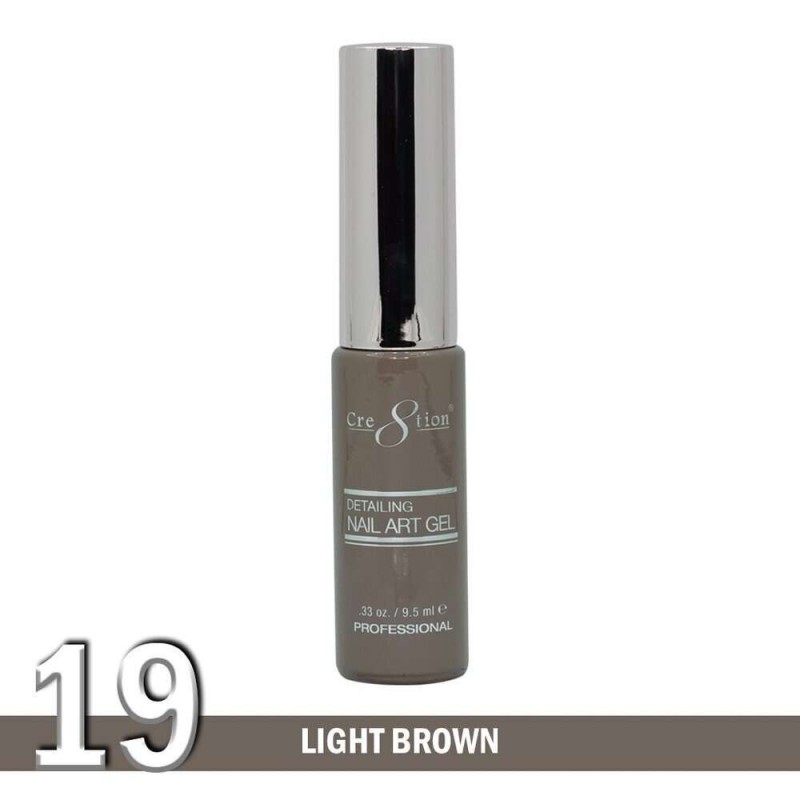 Cre8tion Detailing Nail Art Gel, 19, Light Brown, 0.33oz KK1025